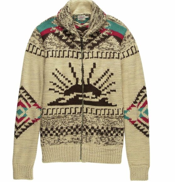 Faherty  Peruvian handknit sun & wave cardigan cowichan - Picture 1 of 4